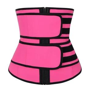 Women's Slim Double Belt with Zipper, Skinny Abdomen Belt, Sports Waist Slimming Belt
